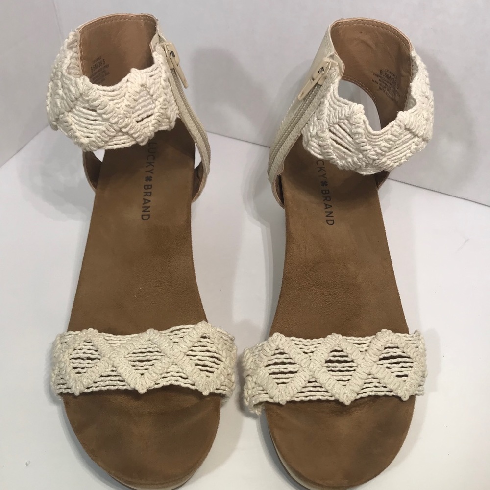 Womens Lucky Brand Kierlo Linen Macrame Fabric 8.5